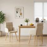 vidaXL Scaune de dining 2 pcs Tesatura Crem 60 x 56 x 96 cm GartenMobel Dekor (42034364)