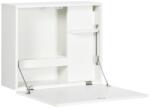 art Birou de perete pliabil cu raft, MDF alb, suspendat, 60x21, 5x50 cm (AR161555)