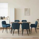 vidaXL Scaune de dining 6 pcs Catifea albastru 59 x 59, 5 x 90 cm GartenMobel Dekor (3428254)