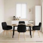 vidaXL Scaune de dining 4 pcs Tesatura Negru 56, 5 x 50 x 87, 5 cm GartenMobel Dekor (3428195)