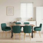 vidaXL Scaune de dining 6 pcs Tesatura Verde închis GartenMobel Dekor (3428205)