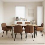 vidaXL Scaune de dining 6 pcs Piele Suedata Sintetica Maro GartenMobel Dekor (3428233)