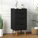 vidaXL Comoda cu sertare MOLDE Negru 40 x 35 x 82 cm Lemn masiv de pin GartenMobel Dekor (42020935) Comoda