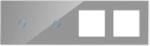 Luxion Panou 2 Intrerupatoare Simple cu Touch si 2 Prize Din Sticla LUXION SmartElectro IntelligentHouse (LX-GP1100GY-FL)