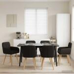 vidaXL Scaune de dining 6 pcs Bouclé Negru 59 x 57 x 85 cm GartenMobel Dekor (3428281)