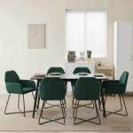 vidaXL Scaune de dining 6 pcs Catifea Verde închis 55 x 50 x 84 cm GartenMobel Dekor (3428385)