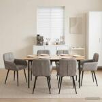 vidaXL Scaune de dining 6 pcs Piele Suedata Sintetica Gri deschis GartenMobel Dekor (3428234)