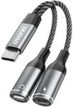 Dudao L13C+ 2в1 USB-C адаптер - сив (L13C+)