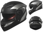 Fixato Casca Moto/Scuter FIXATO Phantom, Protectie UV, Viziera Dubla, Ventilatie buna si permeabilitate la aer, Marime universala 59-62 cm, Negru Argintiu (casca-003-negru-argintiu)