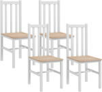 HomCom Set de 4 scaune de bucătărie, Scaune de masă Scaune de living, Lemn masiv, design modern, 38, 5 cm x 47, 5 cm x 99 cm, Natural | Aosom Romania (83A-091V01ND)