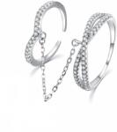 MOISS Inel dublu de lux din argint cu zirconii R00022 54 mm
