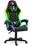 Bemada RGB LED-es gamer szék - karfával, párnával - fekete / zöld (GLO-BMD1115GR)