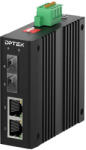 DPTEK DK-MC10F-2FP2FS-E - Индустриален оптичен медиа конвертор 2x10-100Base-TX RJ45 PoE + 2x100Base-FX SFP, Din-rail (DK-MC10F-2FP2FS-E)
