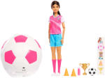 Mattel Barbie, Team Roll & Reveal, papusa care sare, jucatoare de fotbal, set de joaca Papusa Barbie