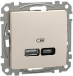 Schneider Electric Priza USB PD tip A+C 21W Schneider Sedna bej SDD112405 (SDD112405)
