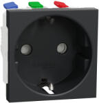 Schneider Electric Priza schuko 2M borne aut Schneider Noua Unica antracit NU305754 (NU305754)