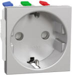 Schneider Electric Priza schuko 2M borne aut Schneider Noua Unica aluminiu NU305730 (NU305730)