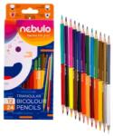 Nebulo Nebulo: Creion colorat triunghiular cu două capete - 24 culori (SZC TR 12/24)