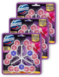 Domestos Aroma Lux WC frissítő blokk, Hibiscus Charm, koncentrált illóolajokkal (3x3x50 g)