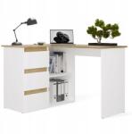 TopEshop Íróasztal Nizza Bal Artisan Fehér (NICEA L BIEL/ART KPL)