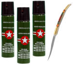 DEPOX Set cutit model spaniol 20.5 cm si trei sprayuri piper, auto-aparare, 110 ml, verde (1638)