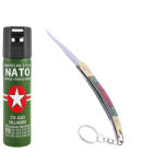 DEPOX Set spray cu piper si cutit model spaniol 20.5 cm, auto-aparare, 60 ml, verde (1640)