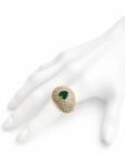 ElectraStore Inel Reglabil Cu Cristale Green Heart (C5025)