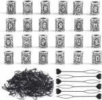  24x Viking Szakáll Gyöngyök Ezüst Skandináv Viking Radír (Gumki do brody, zestaw koralików do wiązania)