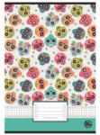 OPTISCHOOL Füzet, tűzött, A4, kockás, 32 lap, OPTISCHOOL, A4 "87-32", "Skull (NKOP8732S) - officepantry