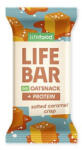 Lifefood Baton proteic de ovaz cu caramel sarat, bio, 40g, Lifebar