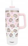 MPM Pusheen Thermo bögre Mpm 0, 9 l rózsaszín fehér nagy szívószállal (5903151089878)