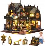Bedee 3d puzzle Fa Diy Varázslatos Könyvtár Házikó Kitámasztó Led Dekoráció (Modele do samodzielnego montażu)