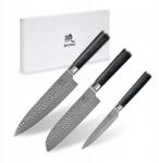Shiori 3 db-os késkészlet Kuri Muro, Santoku és Sifu damaszkuszi acélból (3-set Shiori)