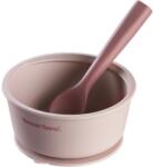 Tommee Tippee EasiStick Silicone Bowl & Spoon szilikon tálka tapadókoronggal 4m+ Pink