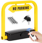 MULTISTORE Lehajtható parkolásgátló, Multistore DNPL-001, 35 cm, sárga/fekete, távirányítós, riasztós, IP67 vízálló, 2 tonnáig terhelhető, akkumulátoros, lehajtva 6 cm magas, 2 kulccsal, 3 rögzítő dübellel (TF50