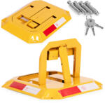 MULTISTORE Lehajtható parkolásgátló, Multistore DNPL-007, 30 cm, kulcsos, acél, lehajtva 4, 5 cm magas, fényvisszaverő csíkokkal, 3 kulccsal, 4 rögzítő (TF5050)
