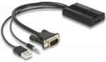 Delock 64172 video átalakító kábel 0, 25 M HDMI A-típus (Standard) VGA (D-Sub) + 3.5mm + USB Type-A Fekete (64172)