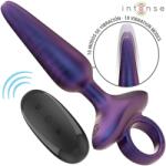 Intense Toys Vibrator Anal Marlon, Remote Control, 10 Moduri Vibratii, Silicon Moale, USB, Albastru, 15 cm