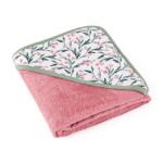 PETITEMARS PETITE&MARS Bambusz törölköző kapucnival Loulou Pink Meadow 100 x 100 cm - julivan