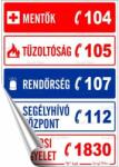  Információs matrica, 11, 6x16, 6 cm, Segélyhívószámok (650 - 7) - wondex
