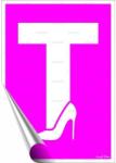  Információs matrica, 25x17, 5 cm, tanuló vezető T betű, női, pink (221 - 610) - wondex