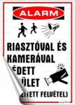  Információs matrica, 25x17, 5 cm, Riasztóval és kamerával védett terület (221 - 150) - wondex