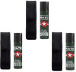 DEPOX Set 3 Spray-uri Paralizante NATO Defence, 110 ml, Propulsie Jet, Verde, Husă Inclusă (1657)
