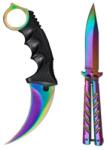 Depox Set 2 cutite DEPOX®, karambit si fluture, otel inoxidabil, multicolor (1679)