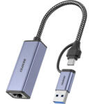 BENFEI USB A és USB C-RJ45 adapter USB 3.0, szürke (161052)