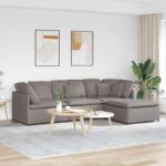 vidaXL Canapea modulara cu taburet si perne, textil, gri taupe GartenMobel Dekor (3321302) Canapea
