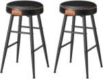 Vasagle Set 2 scaune bar VASAGLE EKHO, tapiterie PU, cadru metalic, negru (EZ-LBC080B01)