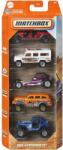 Mattel Set 5 mașinuțe metalice Matchbox Adventure IV, scară 1: 64 (6427037063886)
