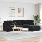 vidaXL Canapea modulara cu taburet si perne, catifea, negru GartenMobel Dekor (3321314) Canapea