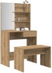 vidaXL Set de masa de toaleta din lemn de stejar artizanal GartenMobel Dekor (3329190)